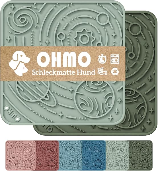 OHMO Schleckmatte Hund, 2er-Set, 15x15 cm, Kaktus