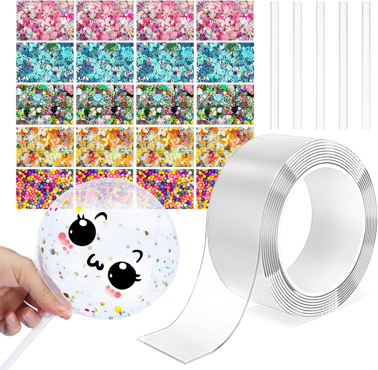 Nano Tape Bubbles Kit, DoubleSided Tape Set for Blow Bubbles, Nano