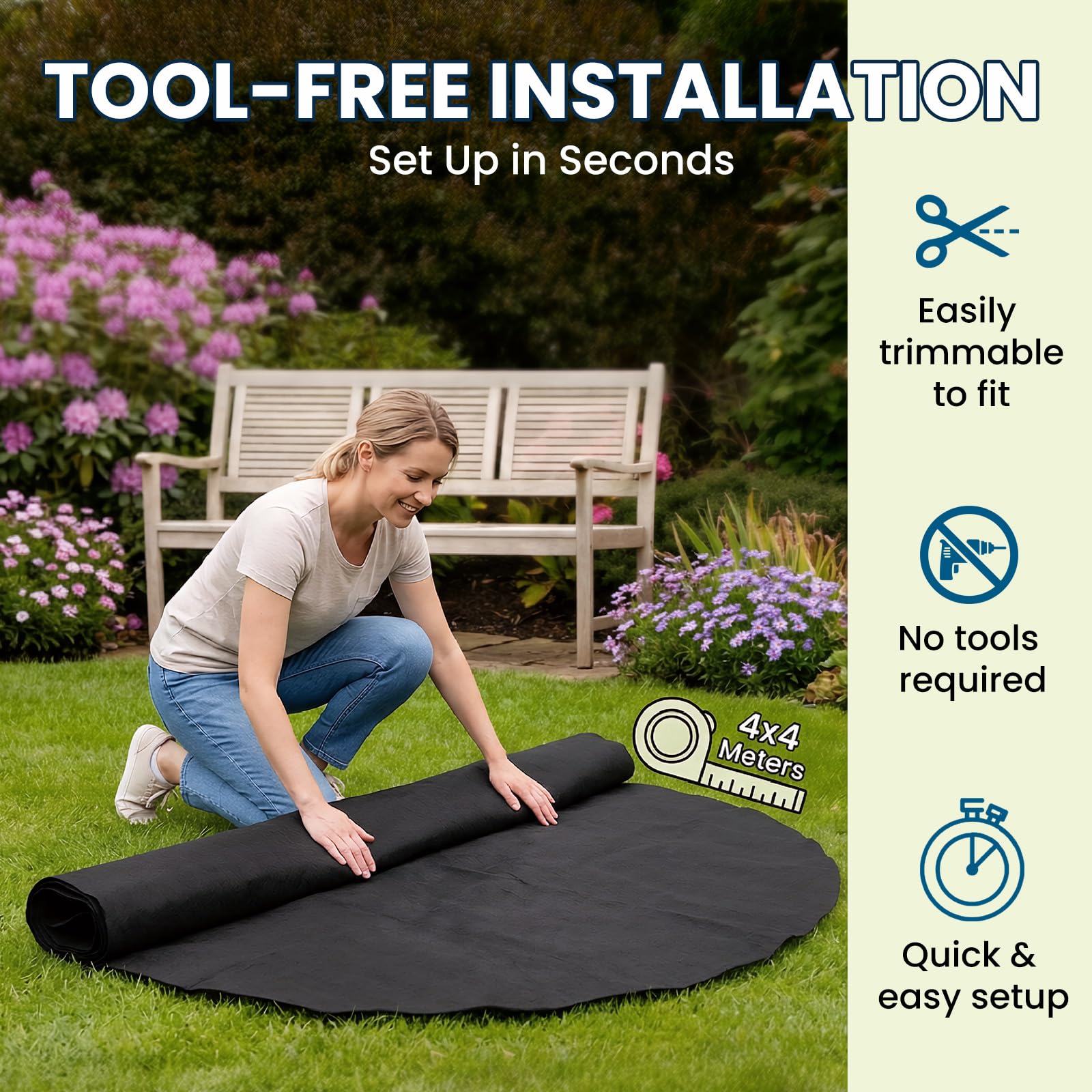 Tapis de Sol pour Piscine Ronde 400 cm, Tapis de Sol Piscine, Rond Dalle De Piscine, et Ultra Absorbante, Pliable Tapis Sous Piscine Hors Sol, Tapis Exterieur Rond, pour L'extérieur et L'intérieur