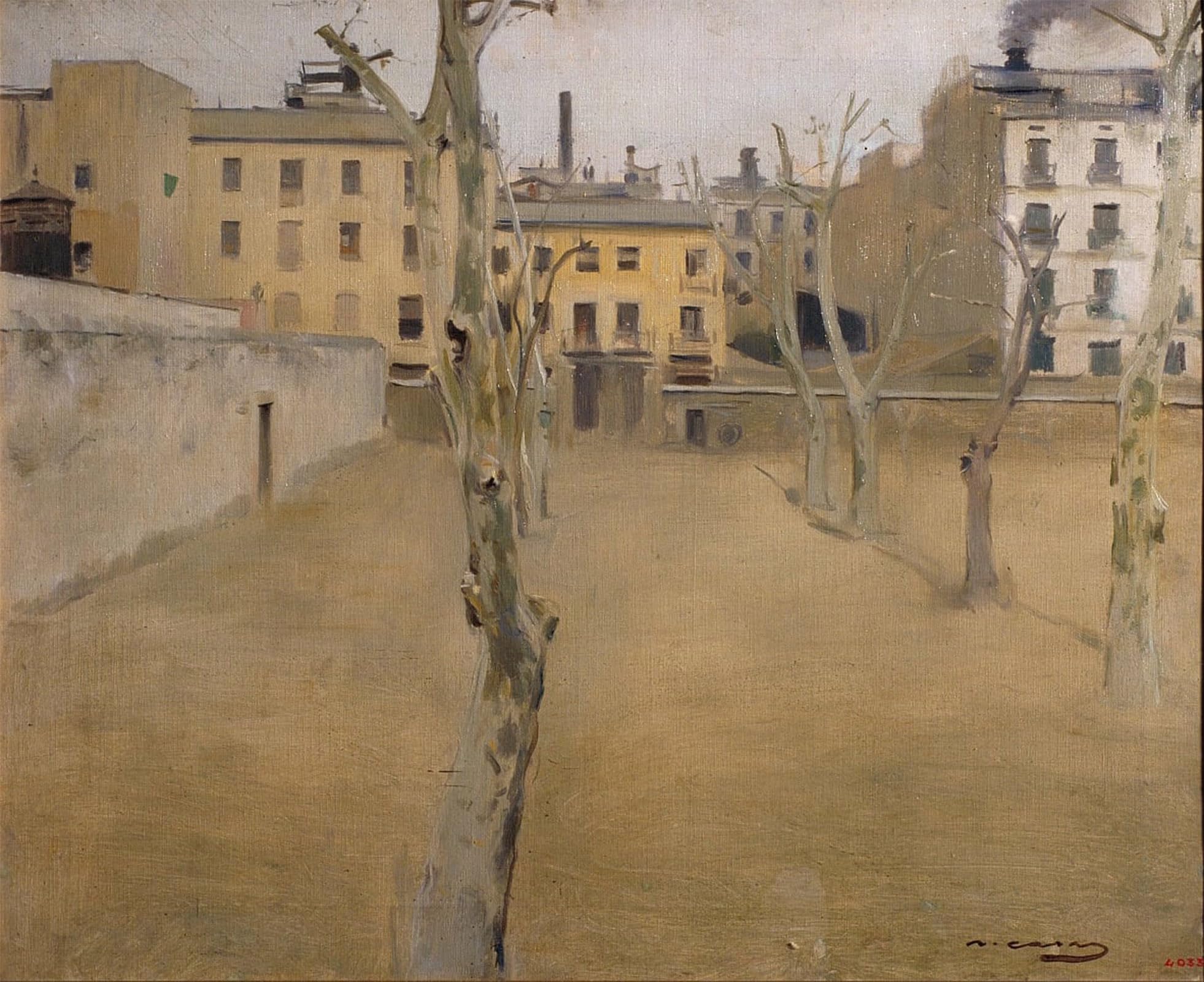 ARTXLXXBN Famous Painting Art Wall Decor Abstract Art Picture Courtyard of the Old Prison Courtyard of the Lambs by Ramon Casas I Carbo Animal Pictures for Home Decor 60x90cm