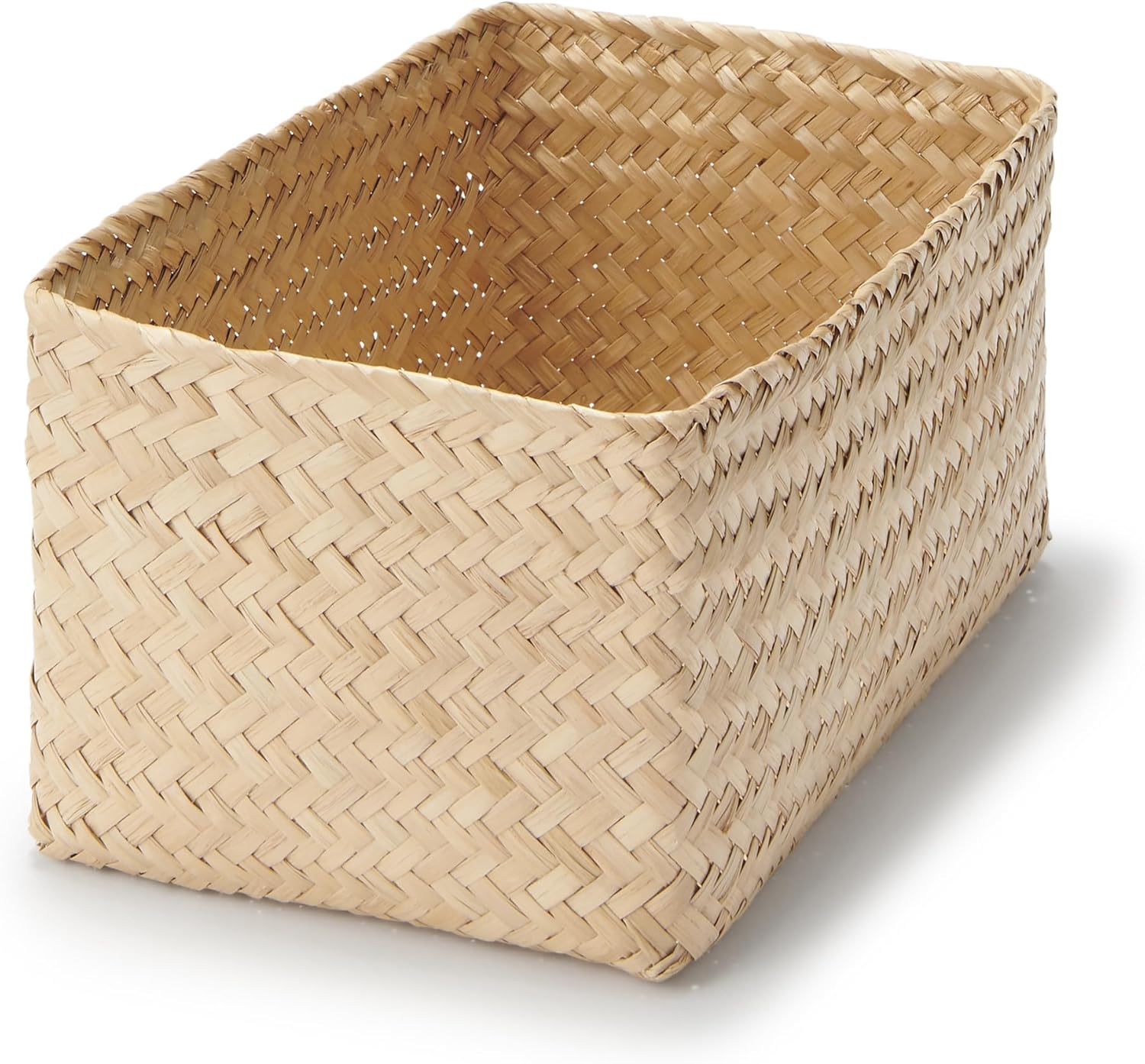 Muji 83411930 Seagrass Braided Organizing Basket, Rectangle, Large, Approx. Width 5.9 x Depth 9.8 x Height 4.7 inches (15 x 25 x 12 cm)