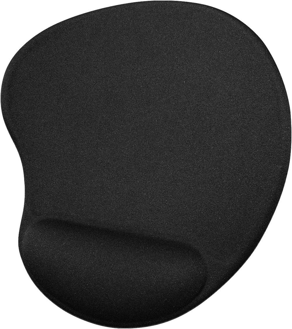 Klip xtreme Memory Gel Mouse Pad with Wrist Support- Ergonomic Gel Black Silicone- Non-Slip Rubberized Base- Black Color