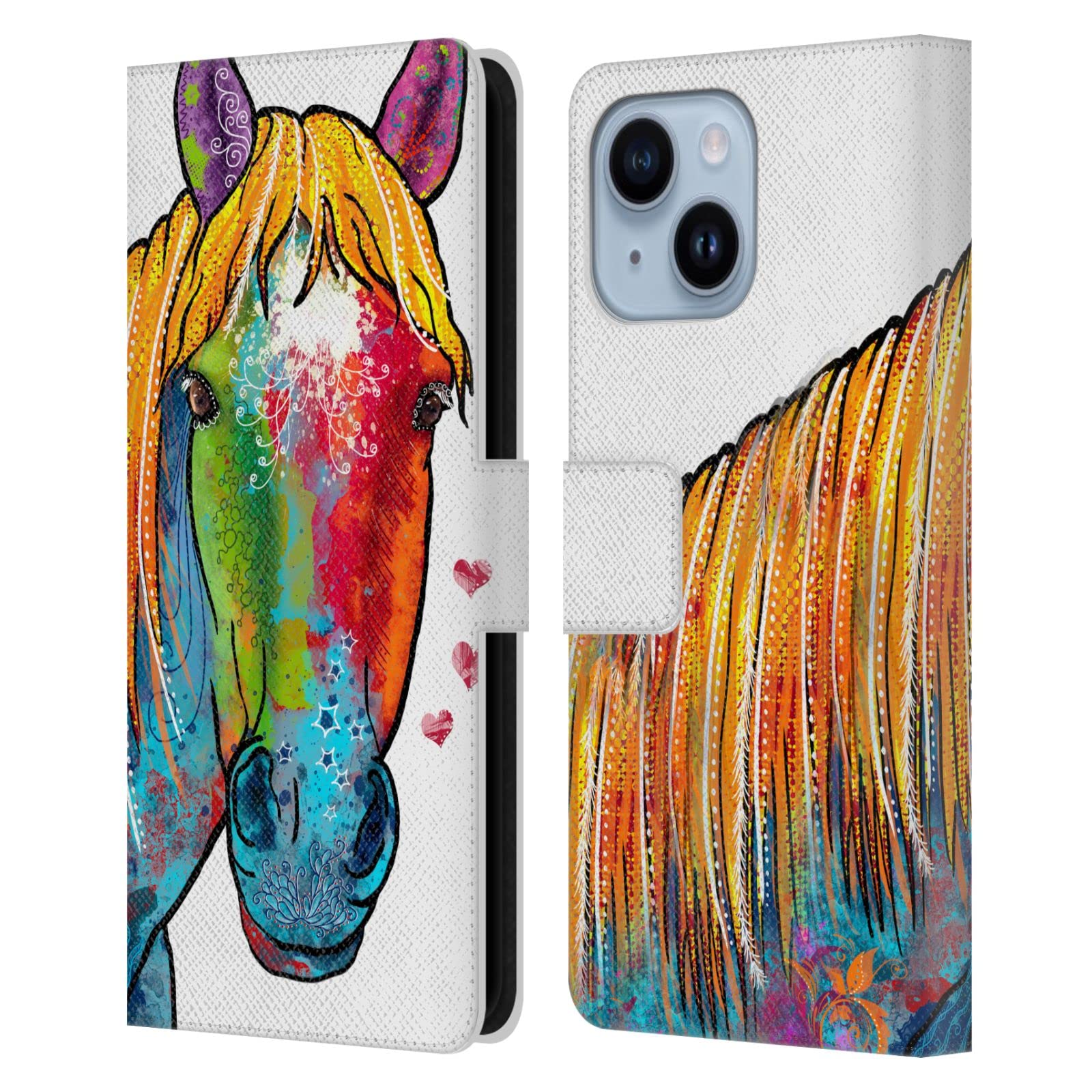 Protège écran iPhone 14 Plus étui portefeuille cuir cheval