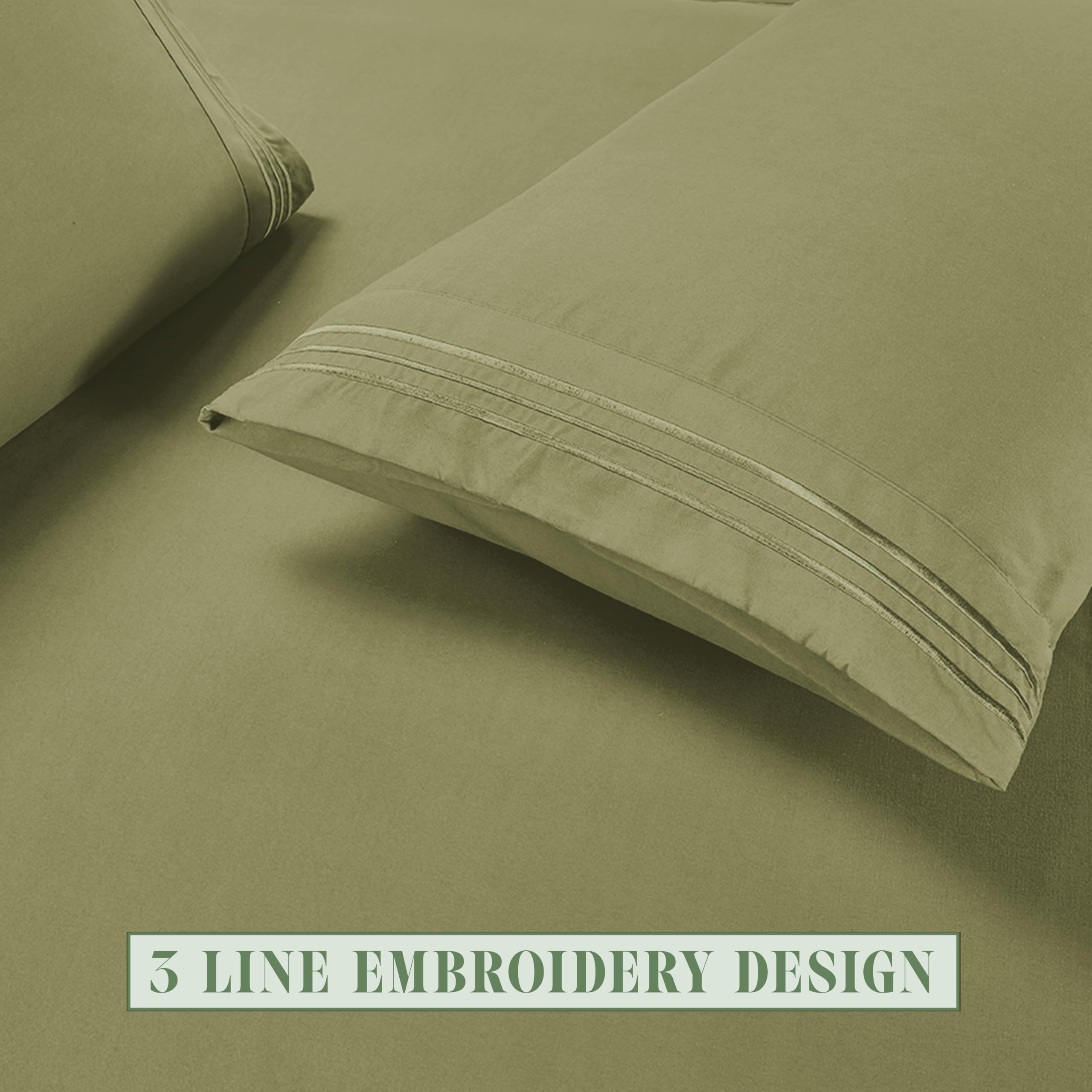 Elegant Comfort Set di lenzuola lussuose e morbide, di prima qualità, 1500, qualità alberghiera, con tasche extra profonde, 45-61 cm, senza pieghe, tasche portaoggetti, tasca extra profonda, 6 pezzi,