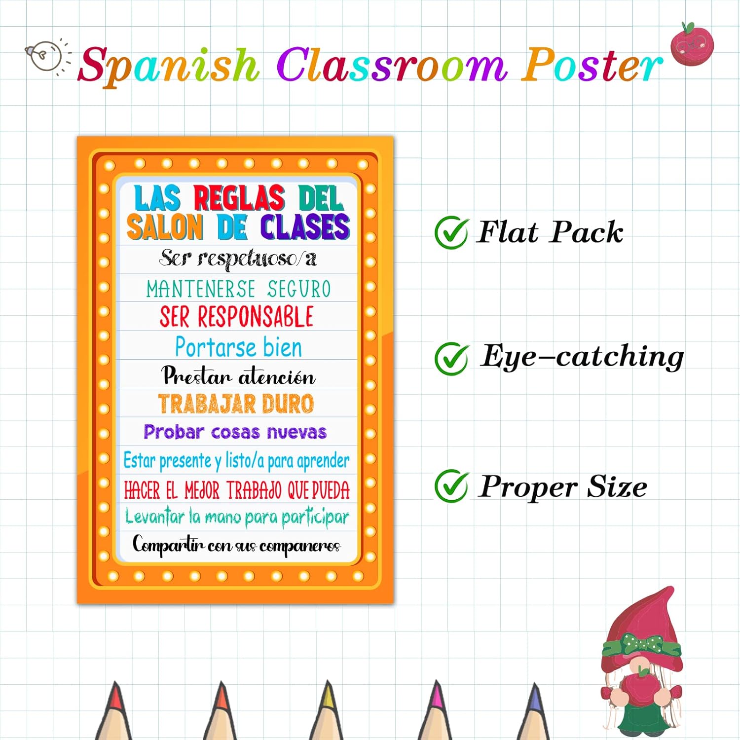 Buy FaCraft Spanish Classroom Decorations 12x18Spanish Posters for