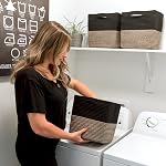 NaturalCozy 13 Boîtes de rangement en cube de pouce Paniers tissés en coton pour l'organisation 3-Pack | 13 x 13 Paniers de rangement carré en tissu pour étagères Organisateur, Jouets pour enfants, Cabinet bébé