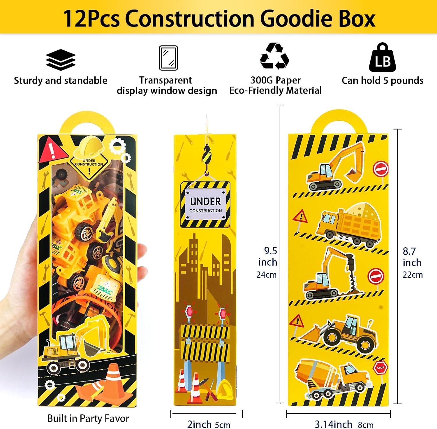 Construction Party Favors - for 12Guests, Construction Birthday Party Decorations Supplies, Construction Theme Toys for Goodie Bag Stuffer, Pinata Filler Gifts image 3