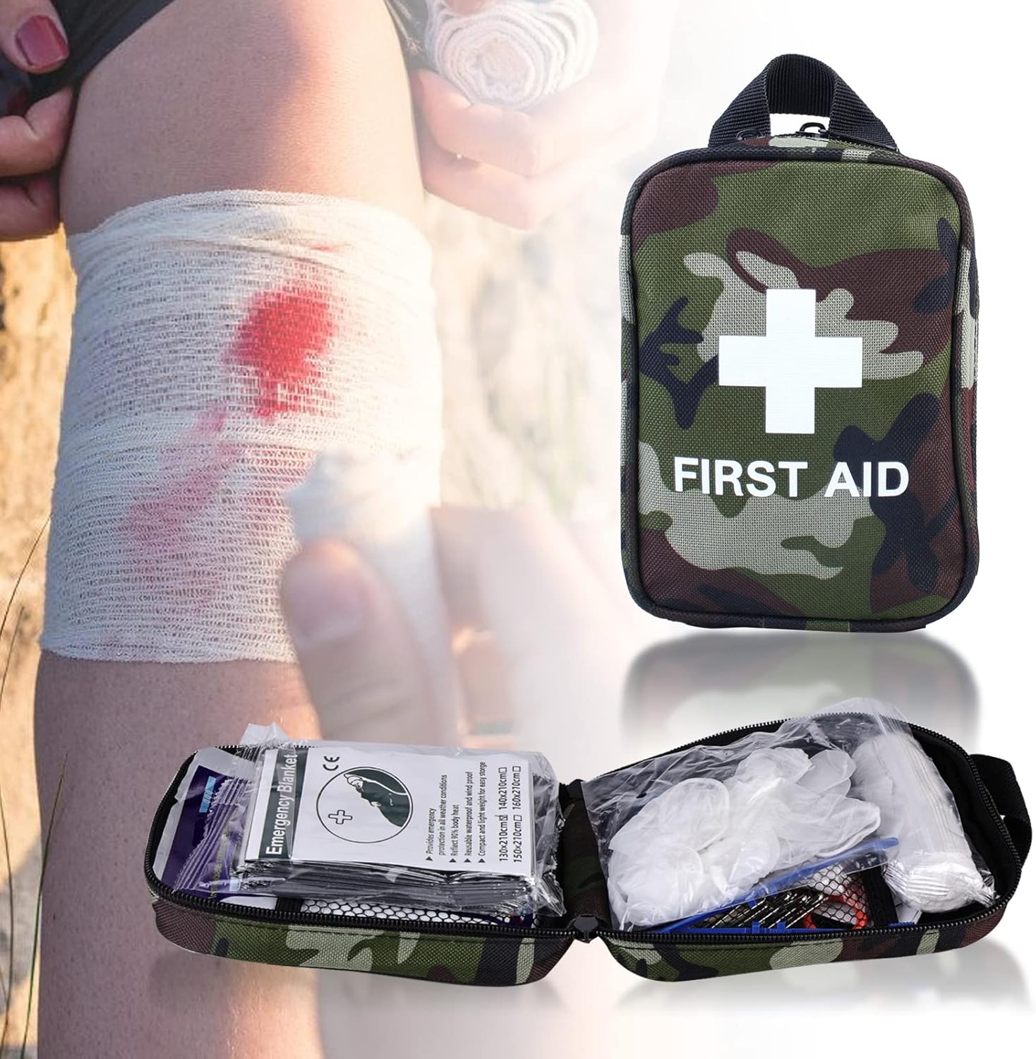 Erste Hilfe Set Outdoor 46-teilig - Taktische Trauma Tasche Für Camping, Wandern & Notfälle