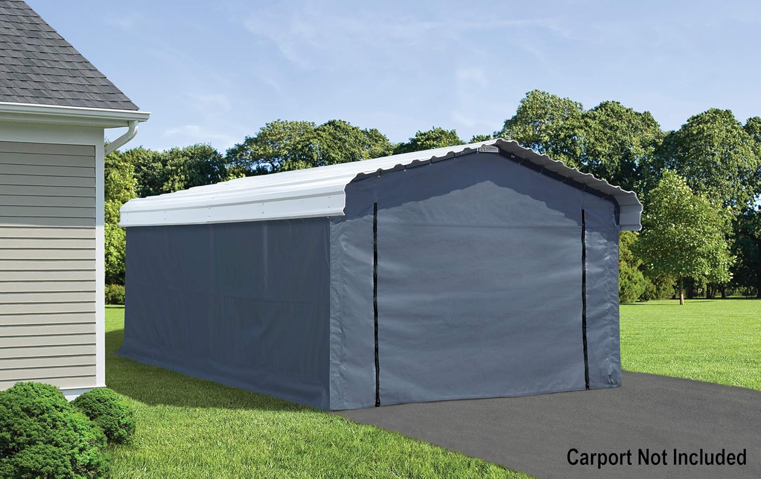 ARROW, Fabric Enclosure Kit for 12 x 20-ft Arrow Carports (Metal carport not included)