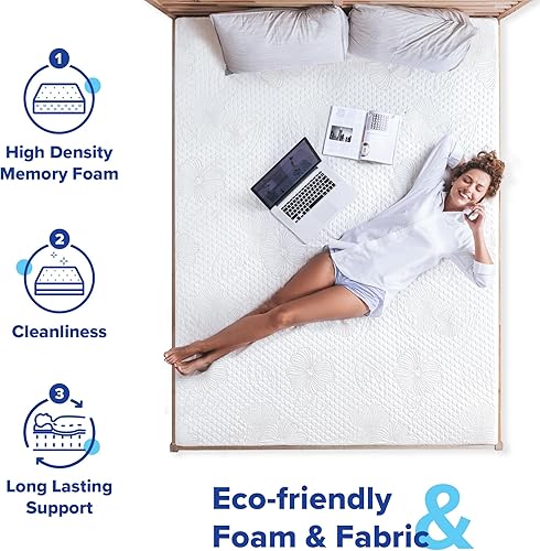 Miniatura 5 de Olee Sleep Colchón de espuma viscoelástica de gel, 10 pulg., Espuma, Blanco Gris,Azul,Negro -,https://www.amazon.com/dp/undefined