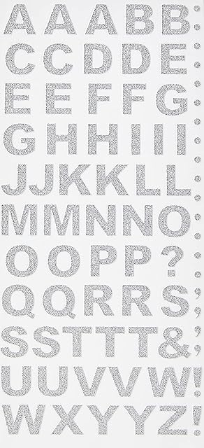 Eleganza Alphabet Set, Synthetic Material, Silver, 16.5 x 7.6 x 0.2 cm