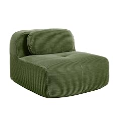 SoarFlash Corduroy Sectional Middle Position Sofa Green