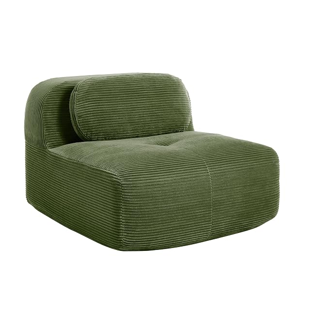 SoarFlash Corduroy Sectional Middle Position Sofa Green