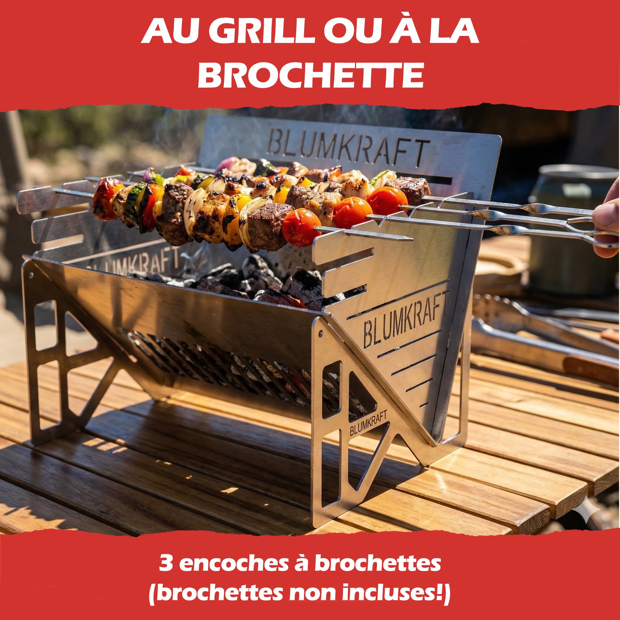 Barbecue Portable Pliable en Acier Inoxydable – BBQ de Voyage Ultra Compact pour Camping et Randonnée