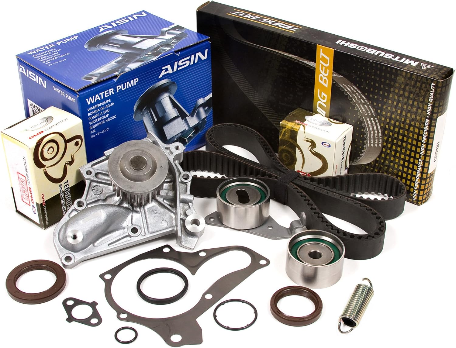Evergreen TBK138MWPA Compatible With Toyota Camry Celica MR2 RAV4 2.0L 2.2L 3SFE 5SFE Timing Belt Kit AISIN Water Pump