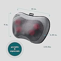 Vista 8 de HoMedics®Cordless Shiatsu All-Body Massage Pillow with Soothing Heat, Reverse Function, Rechargeable Battery, and Integrated Controls –Lightweight