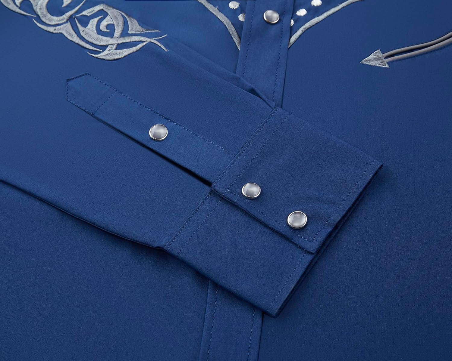 EL PIONERO Men's Western Cowboy Shirt Embroidered Shirt Long Sleeve Casual Snap Button Shirt - Image 4