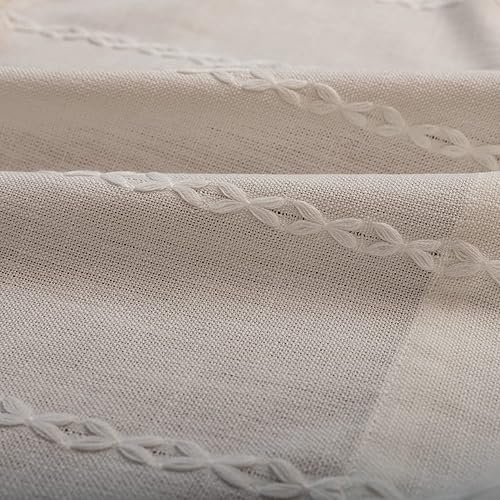 Miniatura 6 de Deeprove Cenefa Bohemia Blanca con Borlas para Decoración de Cocina y Cafetería, Cortinas Cortas de Algodón y Lino Crema Estilo Bohemio Rústico,