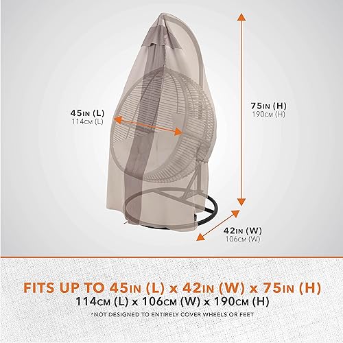 Miniatura 3 de MODERN LEISURE Monterey - Funda para silla de huevo de patio, 45 pulgadas de largo x 42 pulgadas de ancho x 75 pulgadas de alto, beige