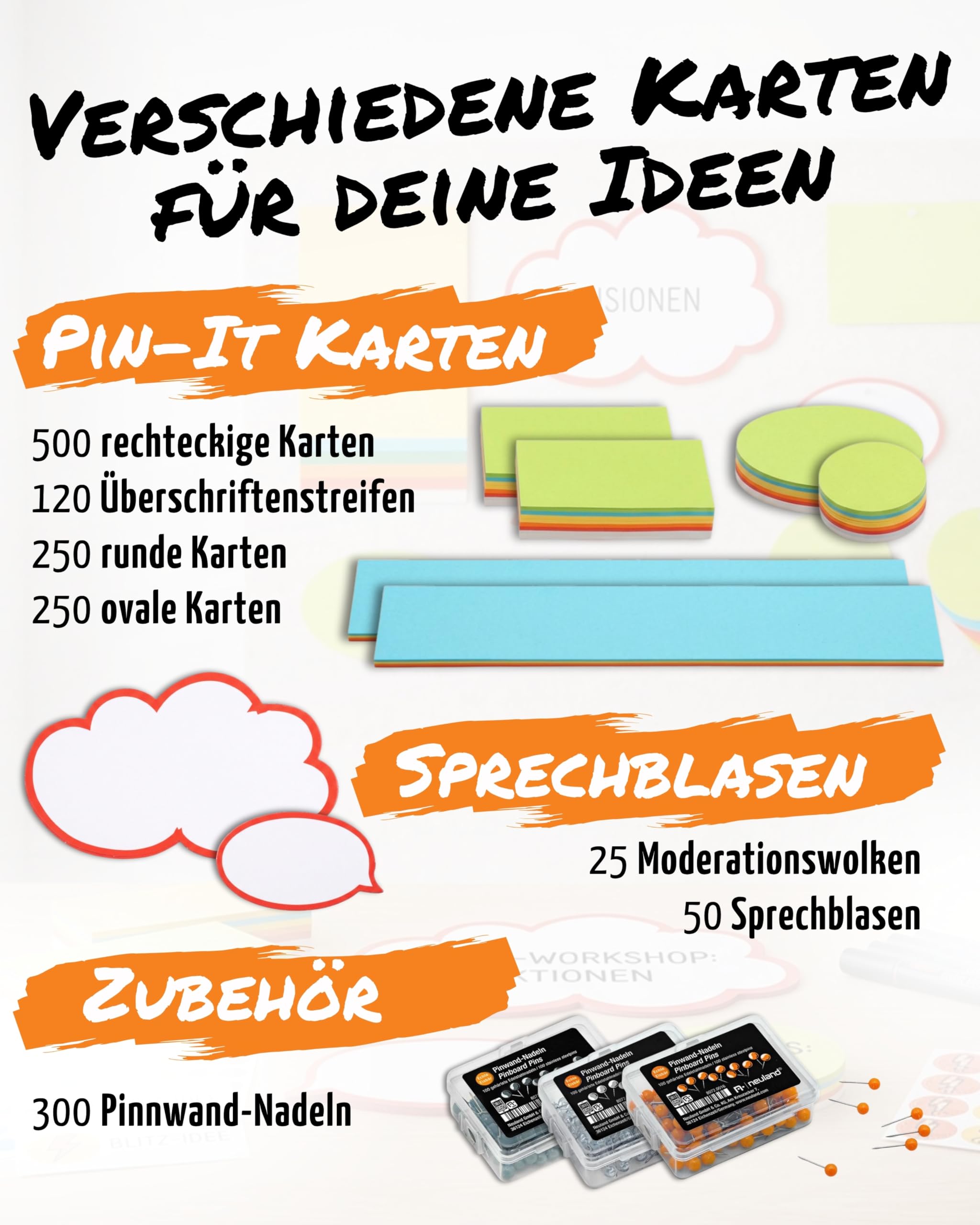 Neuland ModCase Moderationskoffer mit Inhalt I Präsentationskoffer mit 500 Moderationskarten, 25 Flipchart Markern & mehr I Aluminium Koffer inkl. Flipchart Zubehör Set für Workshops & Trainings