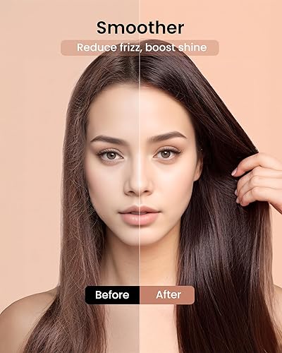Miniatura 3 de AIMIKE Cepillo alisador iónico de cabello, peine alisador de cerámica antiquemaduras con iones negativos para alisar el cabello encrespado, cepillo