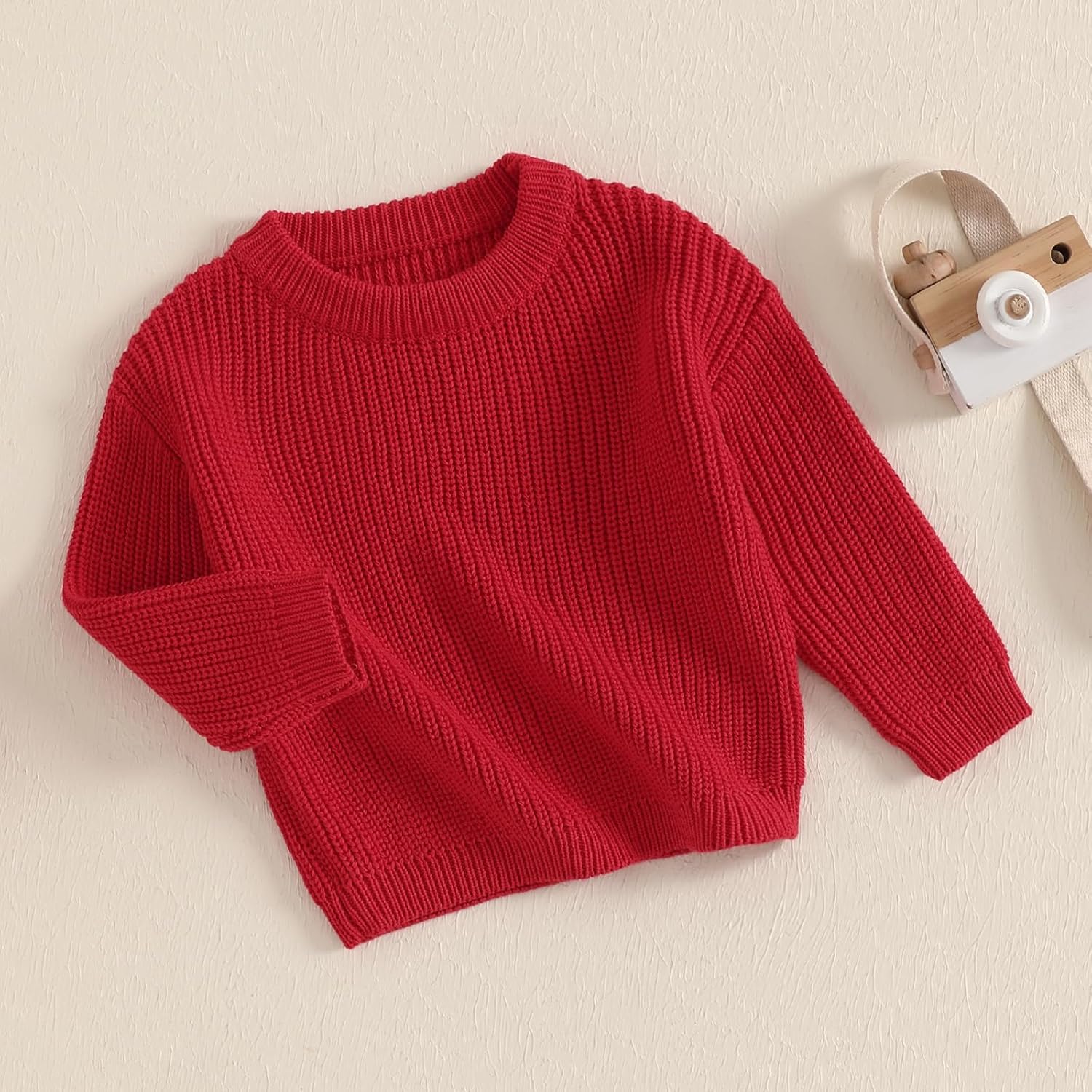 Toddler Baby Girls Boys Oversized Sweater Fall Winter Clothes Long Sleeve Crew Neck Candy Color Knitted Pullover Tops - Image 3