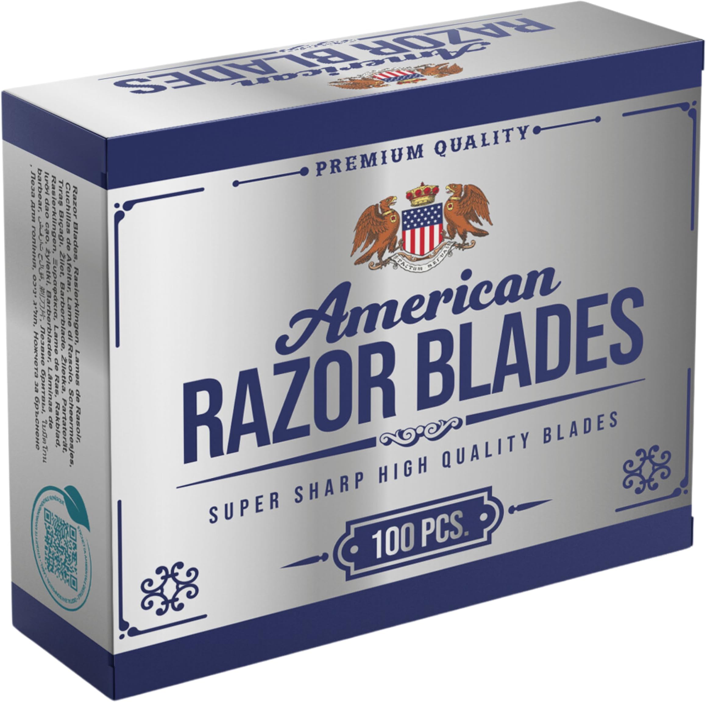 American Razor Blades by The Shave Factory - Super Sharp Double Edge Razor Blades, New Value Pack (100)