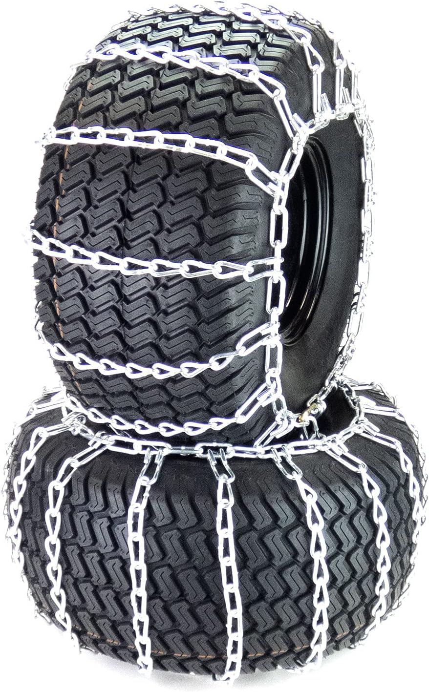 MowerPartsGroup Pair of Snow Mud Tire Chains 2-Link 22x8.00-12 22x9.50-12