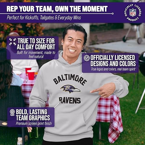 Miniatura 216 de Team Fan Apparel - Sudadera con capucha para adultos de NFL Gameday, mezcla de algodón y vellón de poliéster, abrígate y representa a tu