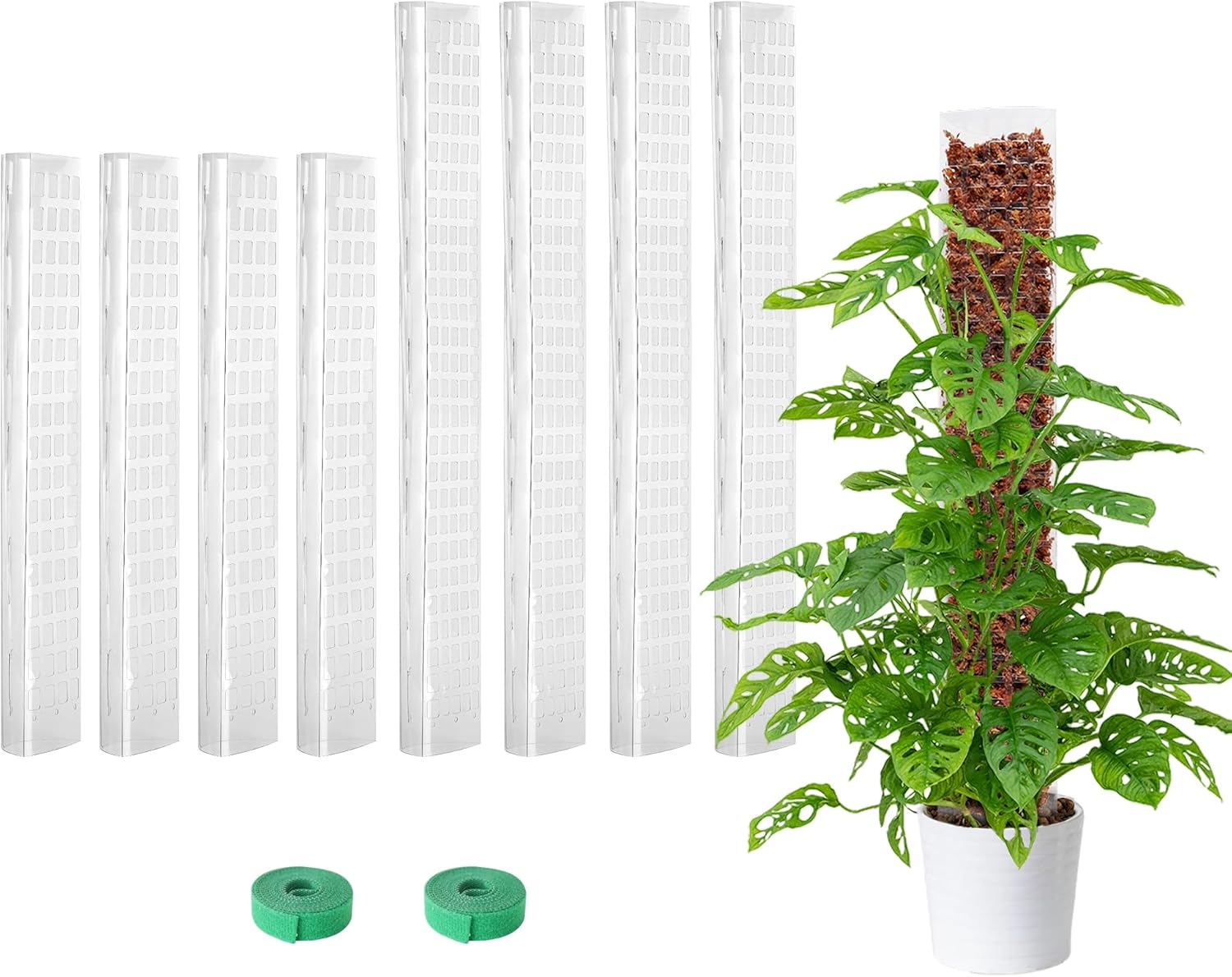 Bonviee 8Pack Plastic Moss Poles for Plants 4X 24 and