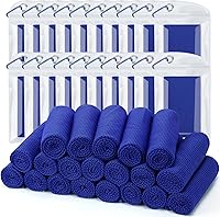 Biange Cooling Towels Pack of 20 (40x12") with Pouches - Instant Evaporative Cool for Gym, Yoga, Sports, Travel, Outdoor Heat Relief