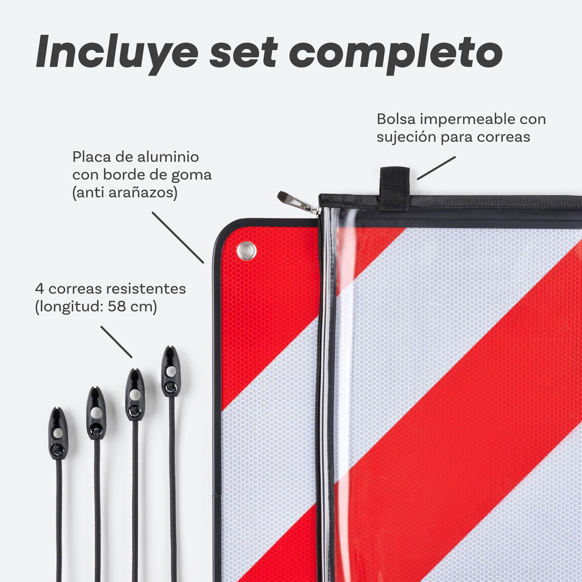 Prowiste Placa V20 Homologada – Señal V20 para portabicicletas – ECE R70 – Válida en Italia, España & Portugal – Aluminio Robusto – Montaje fácil con Correas & Bolsa (50×50 cm) | Aluminio robusto, fácil montaje con correas tensoras, incluye bolsa, señal d