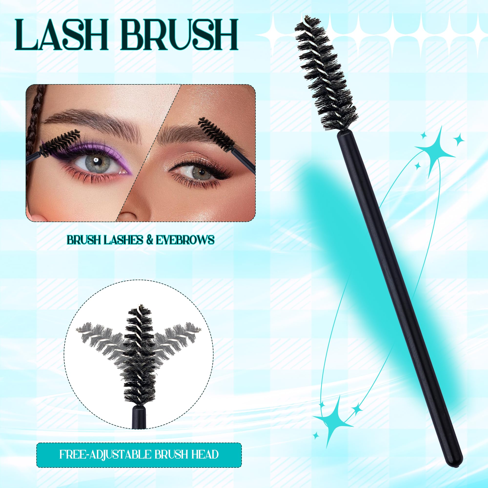GEMERRY 4-teiliges Wimpern-Applikator-Set – Edelstahl Pinzetten Mit Bürste Für Wimpern & Augenbrauen