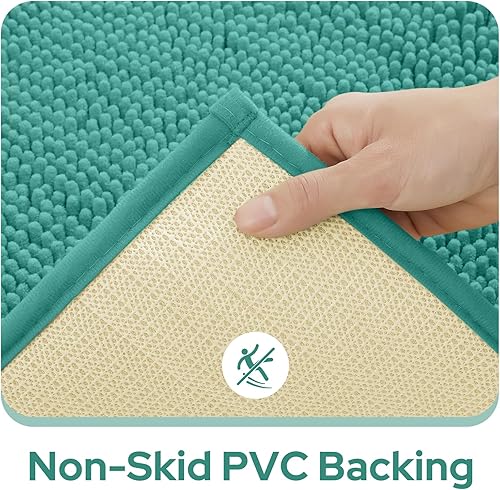 Miniatura 5 de HOMEIDEAS - Juego de tapetes para baño (2 piezas), de felpilla suave, absorbente, peluda, antideslizante, para baño, tina y ducha. Se pueden lavar a