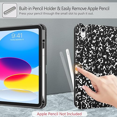 Miniatura 8 de Fintie Funda de teclado para iPad de 10 generación de 109 pulgadas versión 2022 con soporte para lápices cubierta trasera de TPU suave con teclado