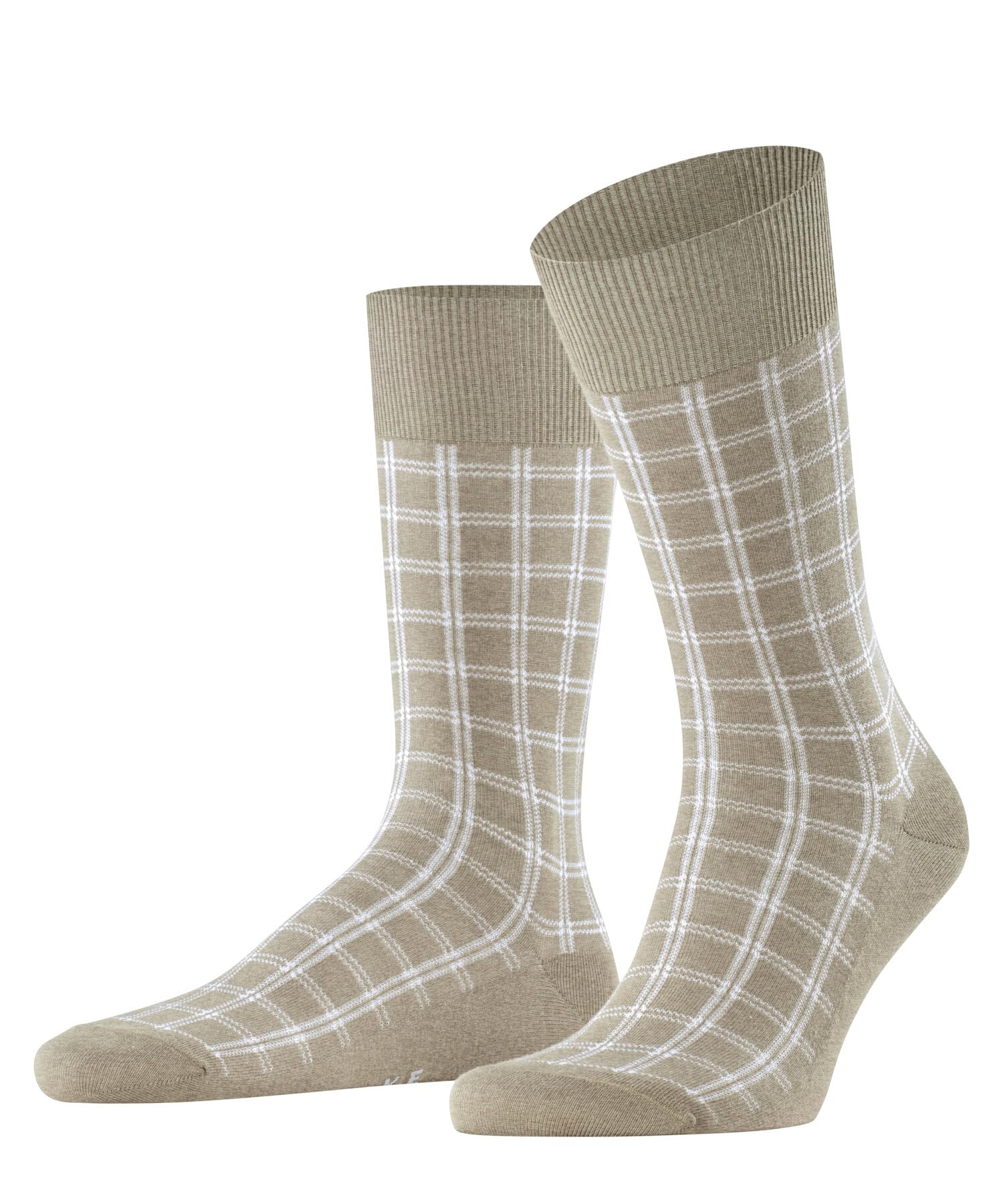 FALKE Men's Modern Tailor M So Cotton Patterned 1 Pair Socks, Beige Pebble Melange 4044, 8.5-11