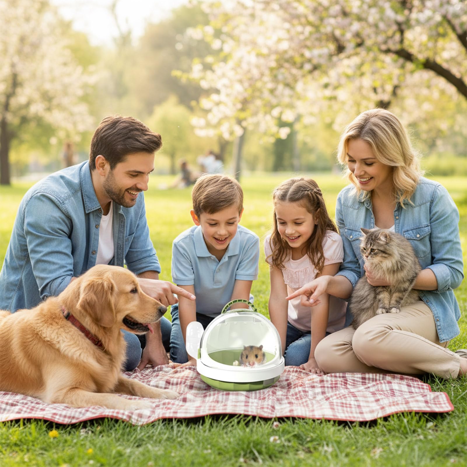 Cage de Transport Portable pour Hamster, Transporteur pour Petits Animaux, avec Aérations et Bouteille D’Eau Amovible, Adapté pour Cochon D’Inde Hérisson Hamster et Écureuil