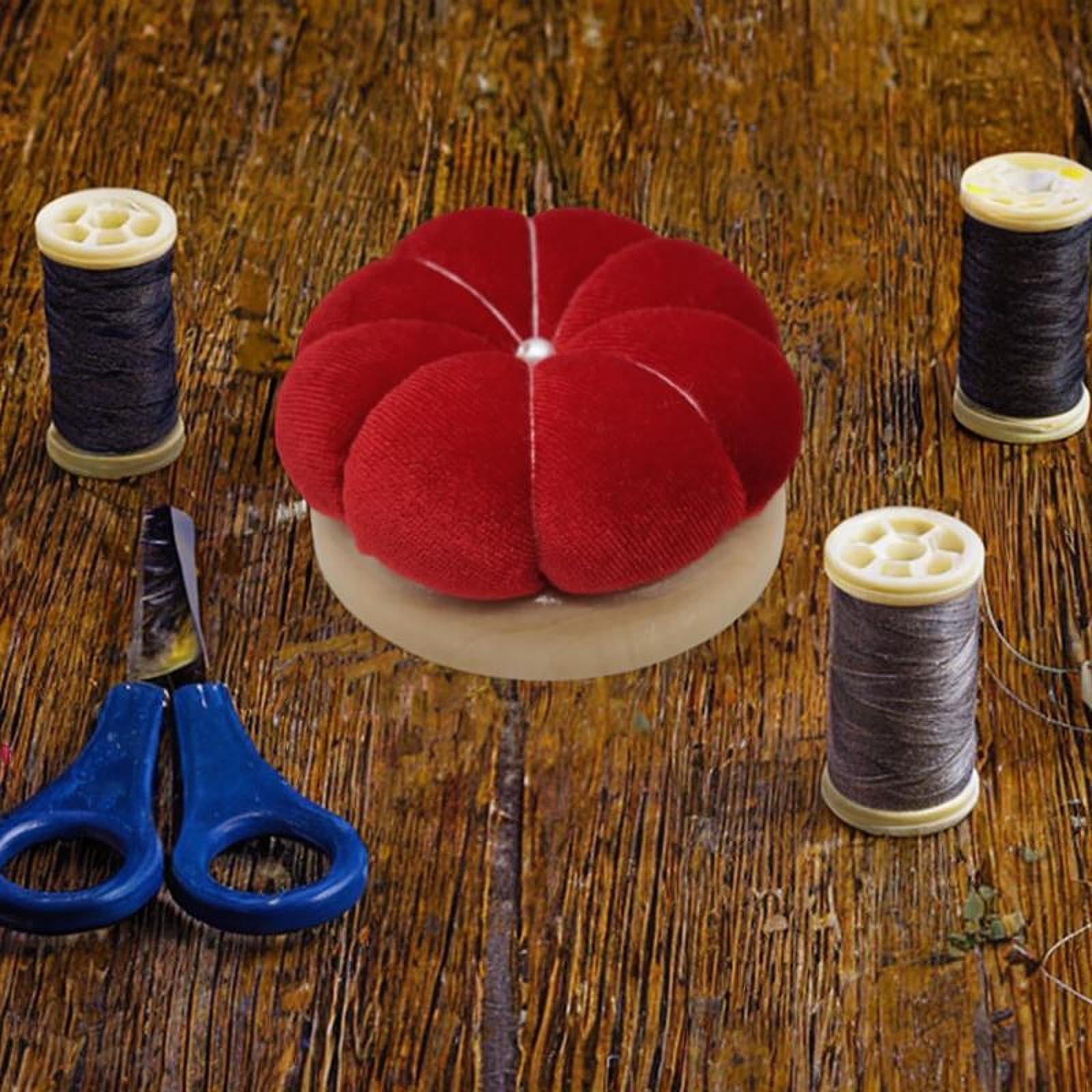 Fancyes Pin Cushion Needle Pad Sewing Compact Portable Versatile Pillow Pincushion Pin Holder for Cross Stitch Birthdays DIY Supplies, Big Red