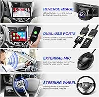 Vista 5 de Pantalla táctil Android compatible con Carplay Android Auto, radio de coche, estéreo, Bluetooth, navegación, reproductor multimedia, GPS, WiFi