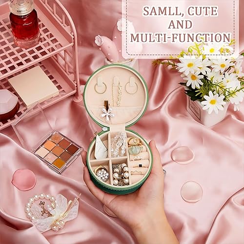 Miniatura 3 de 6 piezas de joyería de viaje para dama de honor cajas de regalo de joyería organizador de viaje caja de joyería redonda pequeña mini almacenamiento