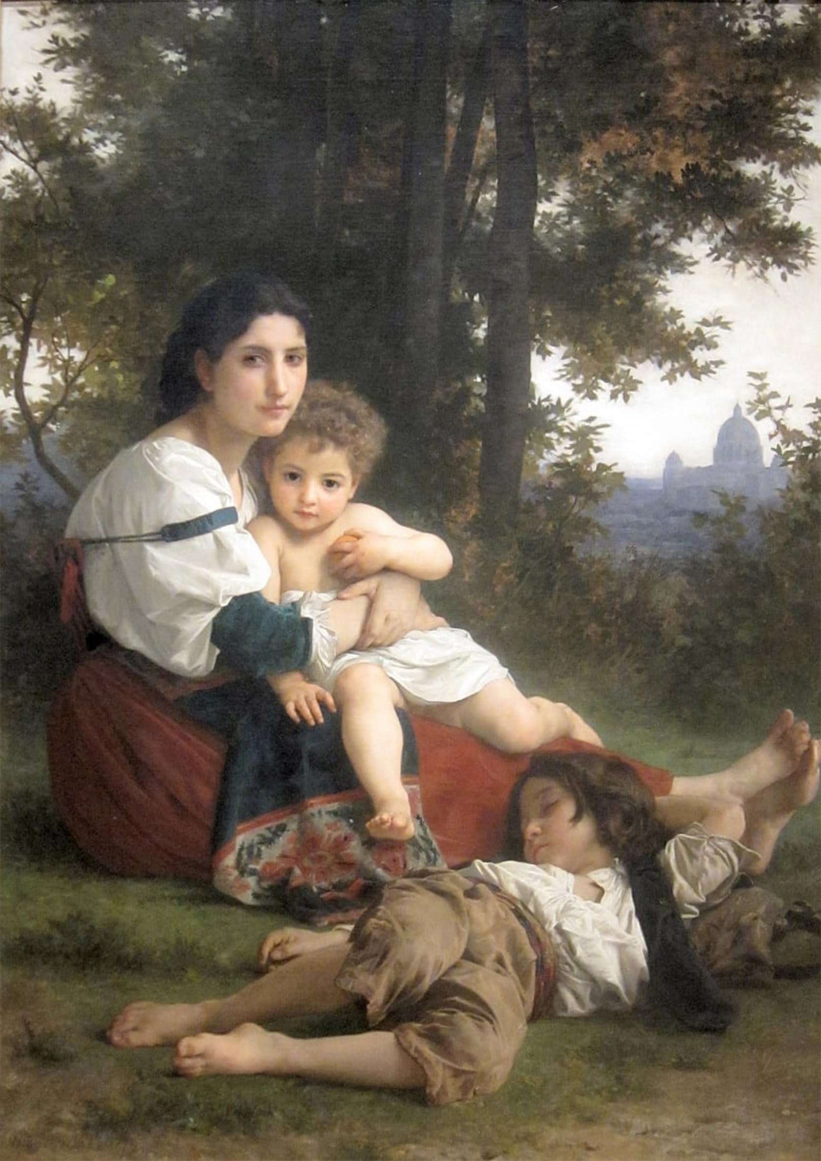 ARTXLXXBN Famous Prints Artwork Pictures Poster Painting Art Compassion by William Adolphe Bouguereau Artwork Landscape Pictures for Home Decor 60x90cm