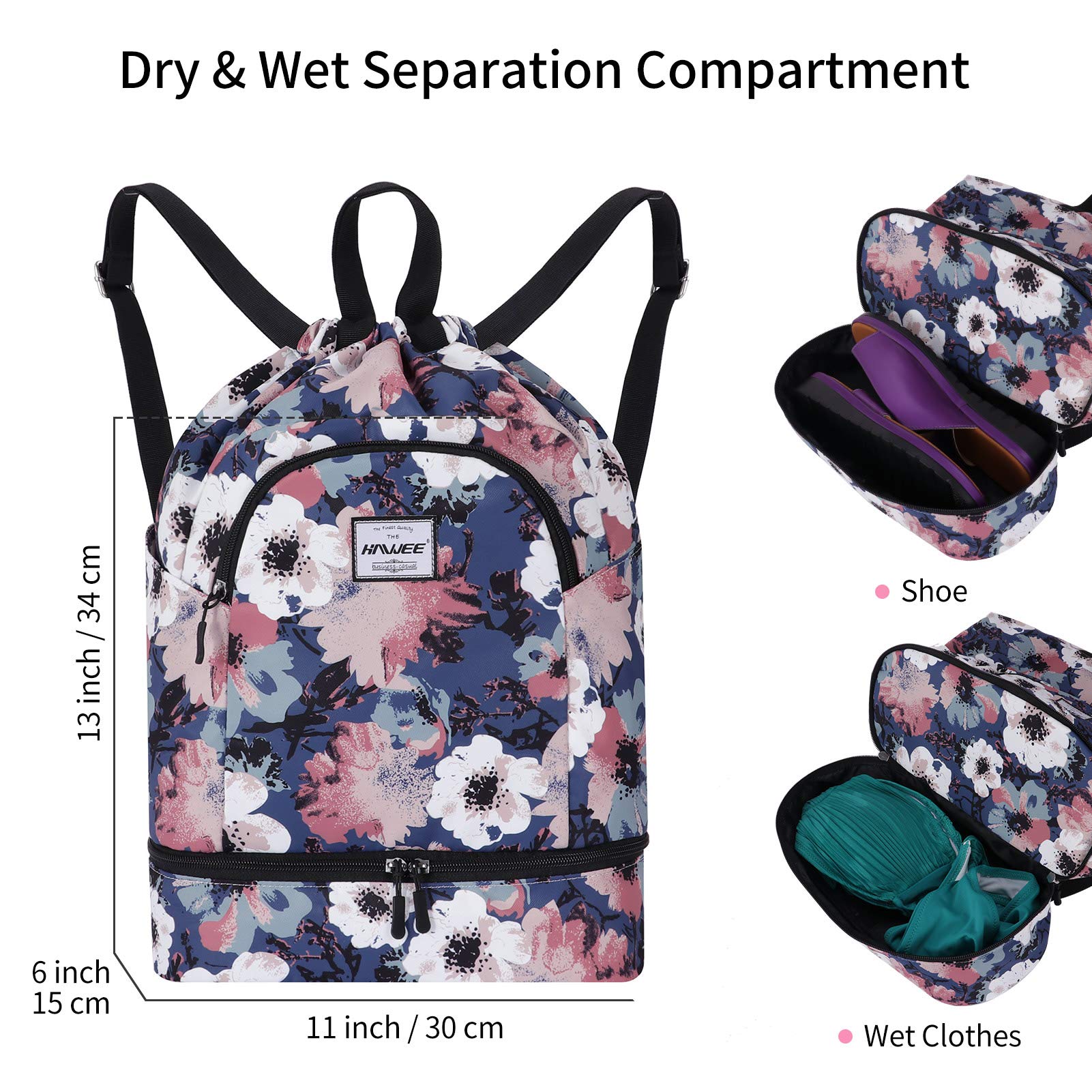 Zaino Sportivo con Coulisse, Grande Impermeabile, Borsa da Palestra Sacca con Tasca Interna Unisex per Scuola Sport All'aperto Yoga Tempo Libero Spiaggia