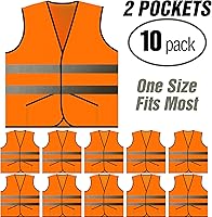 Vista 7 de PeerBasics Chaleco de seguridad de bolsillo Paquete a granel reflectante de alta visibilidad para hombres y mujeres