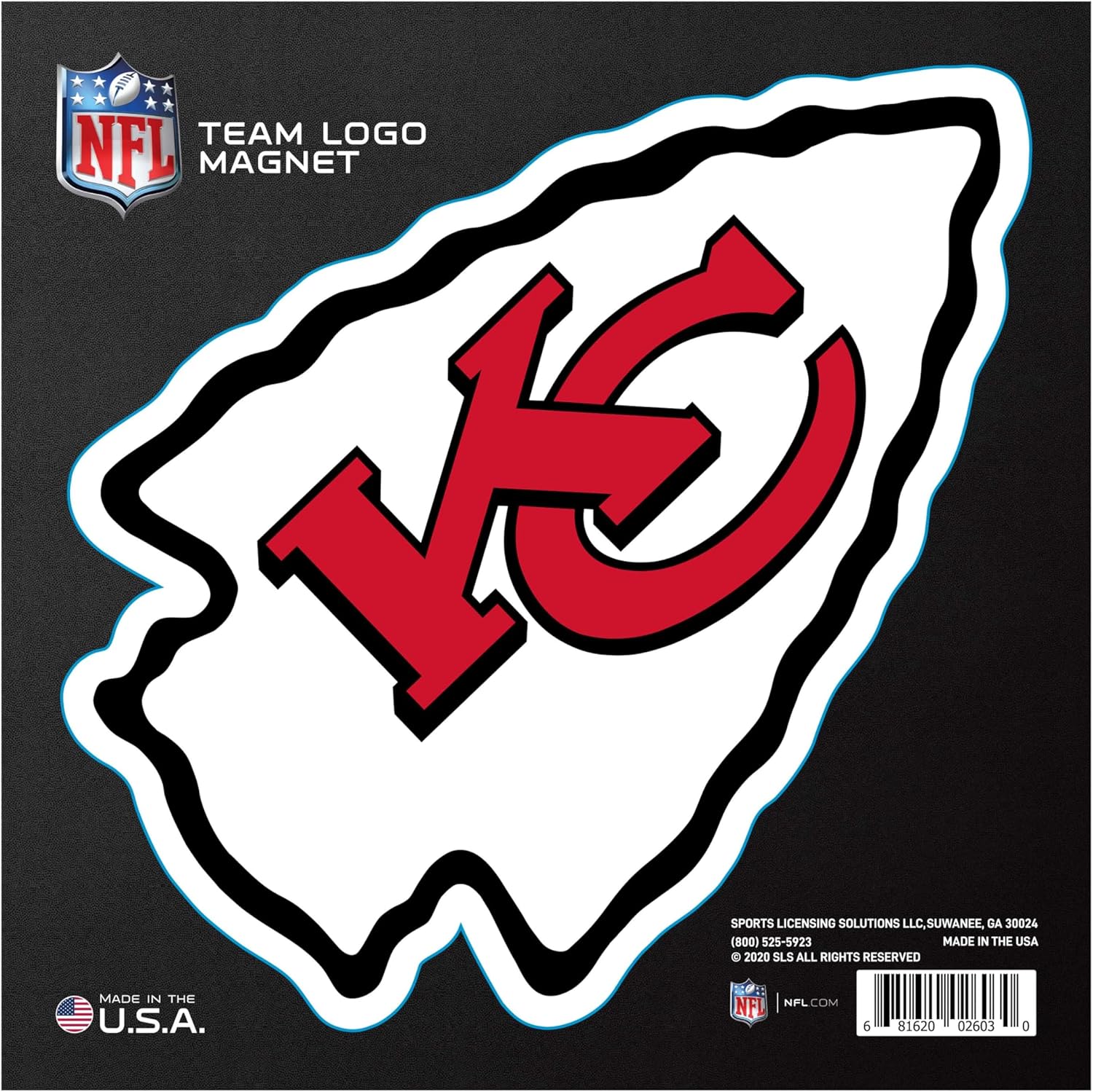 FANMATS 32368 NFL - Kansas City Chiefs Large Team Logo Magnet | White | 12"x12" | KC Arrow Primary Logo