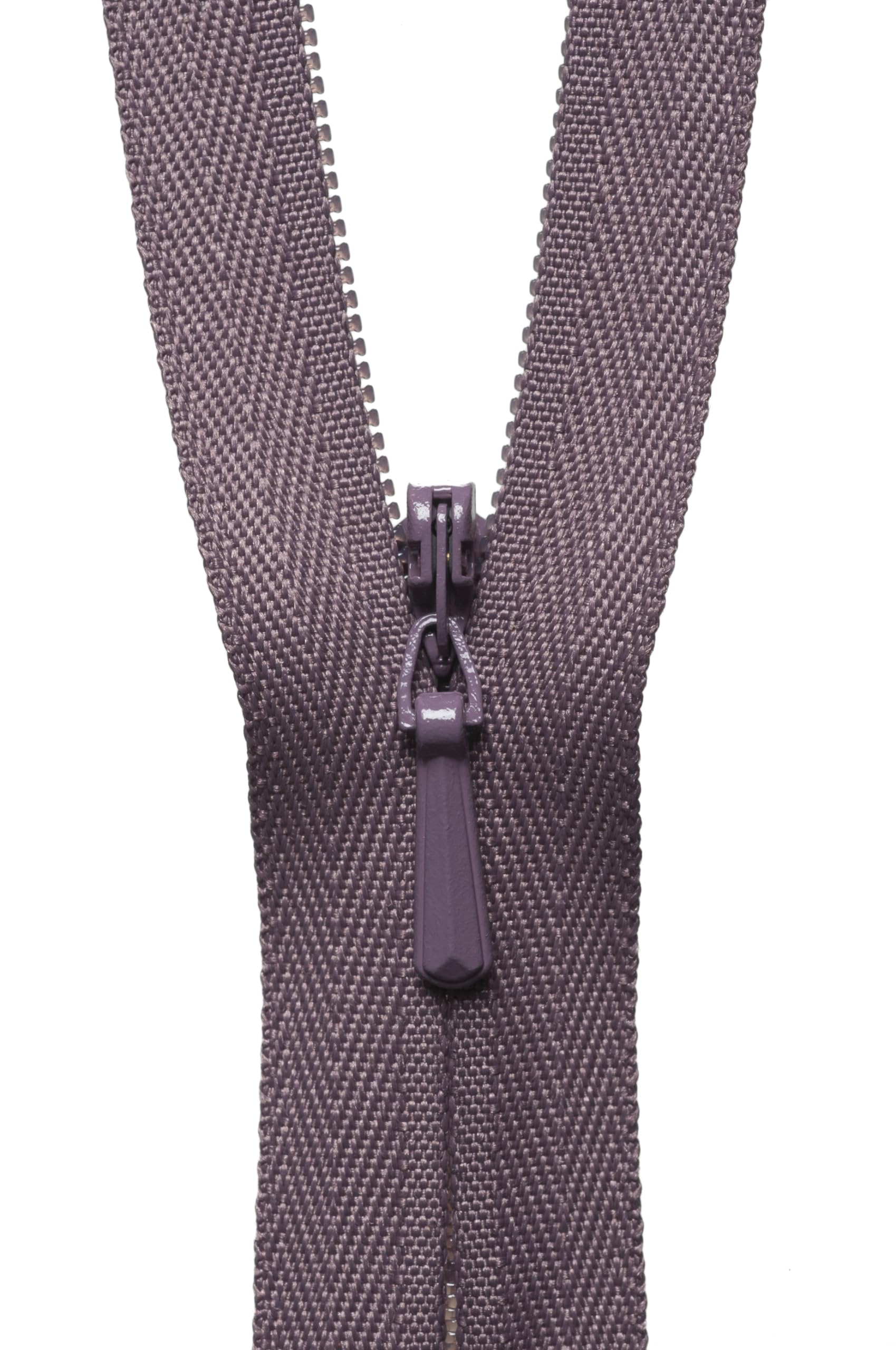 YKK Concealed Zip, Nylon, No. 206 Grape, 41 cm Length