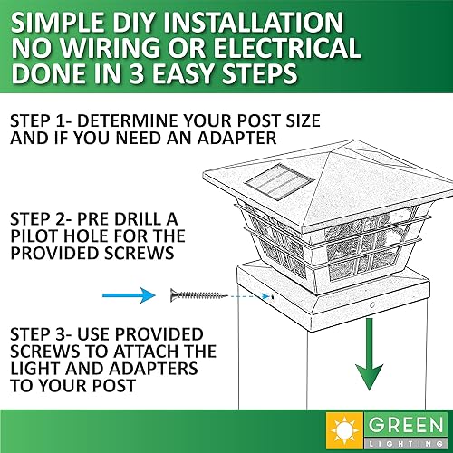 Miniatura 5 de GreenLighting Adaptador de base 4x4 con luz solar para postes 5x5, se adapta a postes de PVC de 5 pulgadas y 4 pulgadas., Blanco