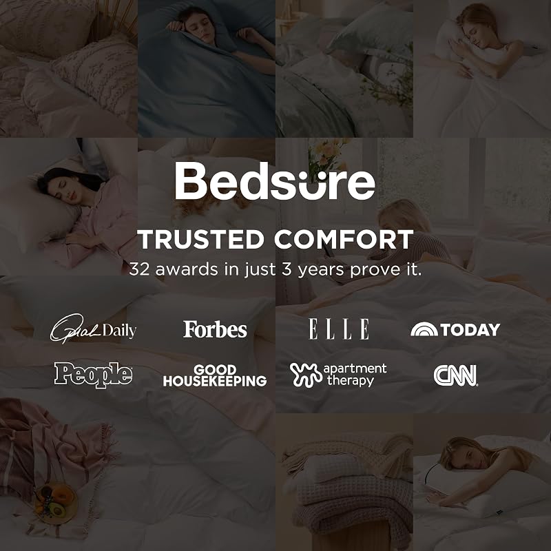 Bedsure Prewashed Duvet Cover Queen, Bedding Set with Zipper Closure, White image 3