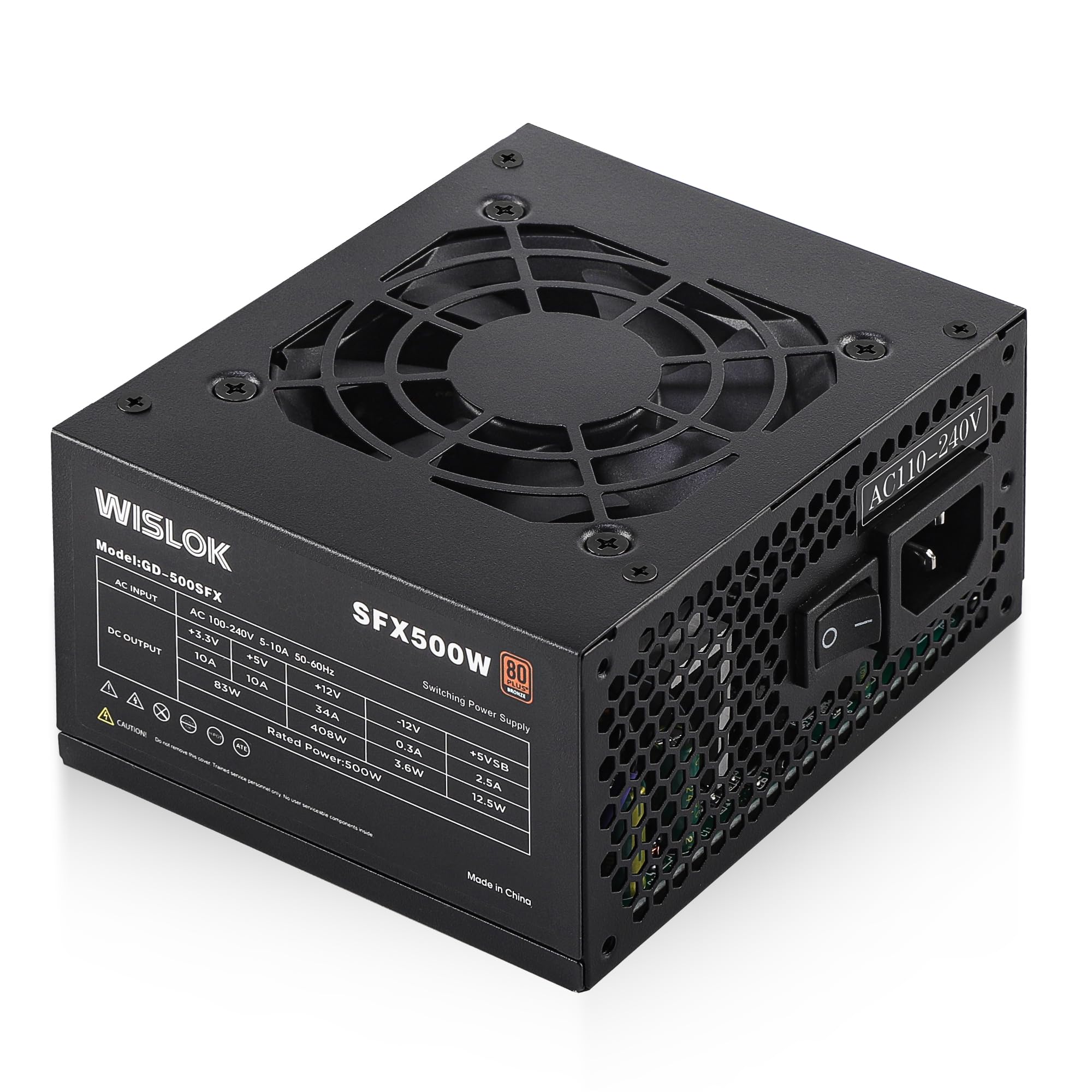 SFX Power Supply 500W, Non-Modular Design SFX Form Factor is Suitable for Mini-ITX/SFF/MATX PC Games and Home Theater (Compatible with RTX 3060/4060)-image-47