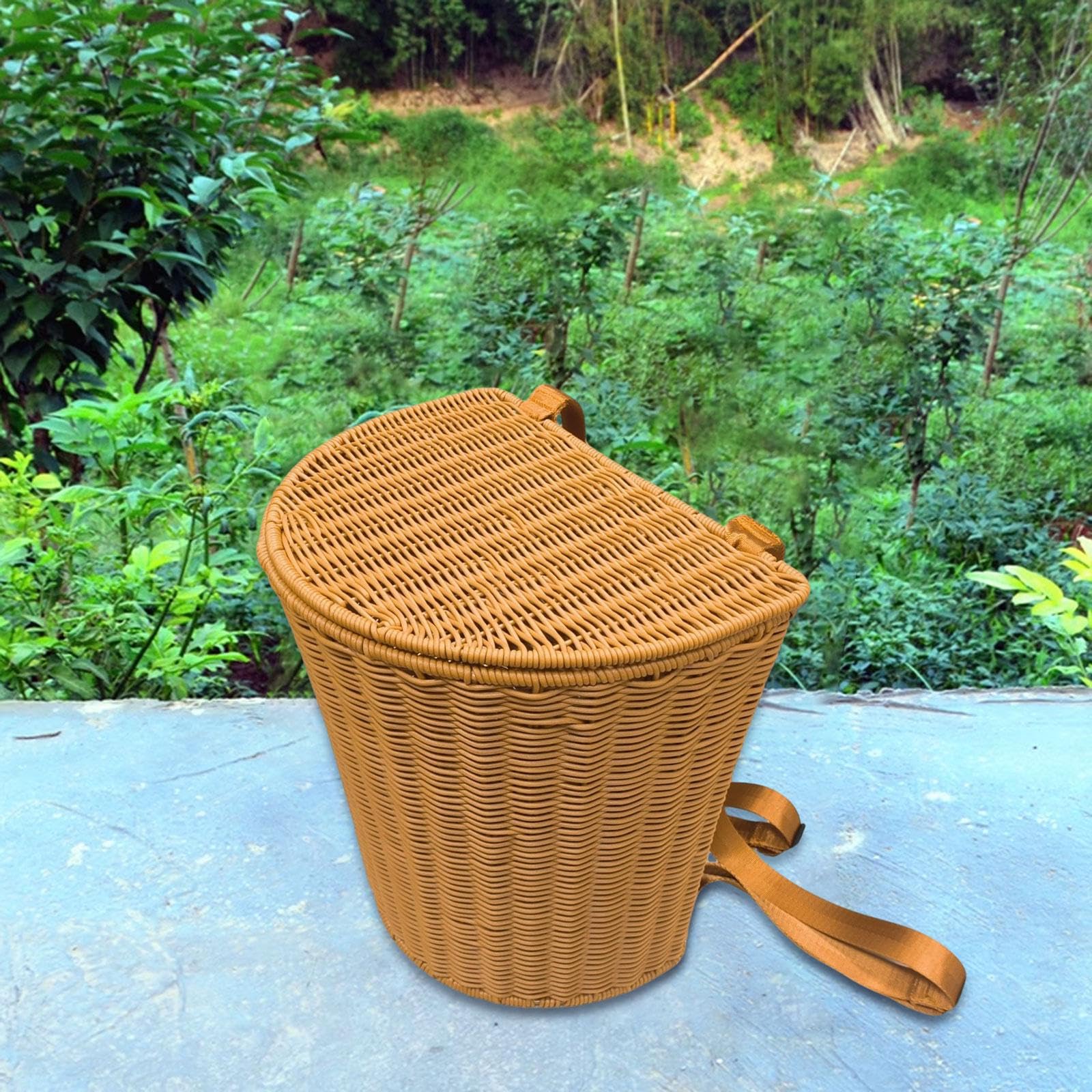 Panier Extérieur Panier de Cueillette Orchard Backpack avec Sangle, Sac de Cueillette Des Fruits et Légumes, Faites à La Main, Panier à Champignons En Osier avec Bandoulière, 34 Cm X 24 Cm X 35 Cm