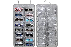 Casaphoria Hanging Sunglasses Organizer Storage for Wall Mount or Closet - Dust...
